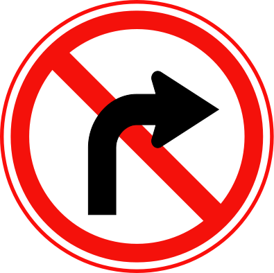 Korean Traffic sign (No Right Turn).svg