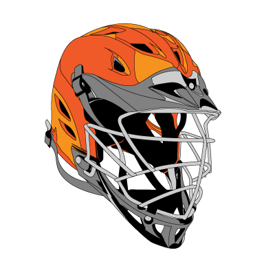 Lacrosse Sticks, Heads and Helmet Vector Clip Art