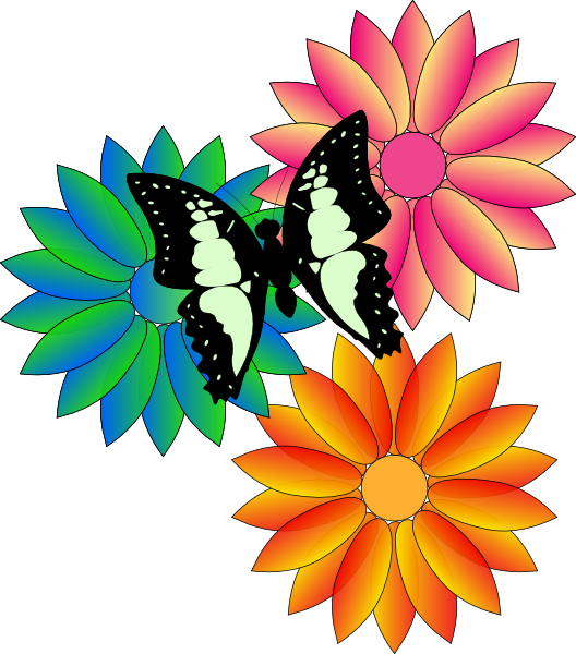 Butterfly with flower clipart