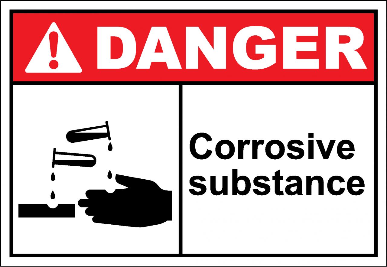 Danger Sign corrosive substance - SafetyKore.com