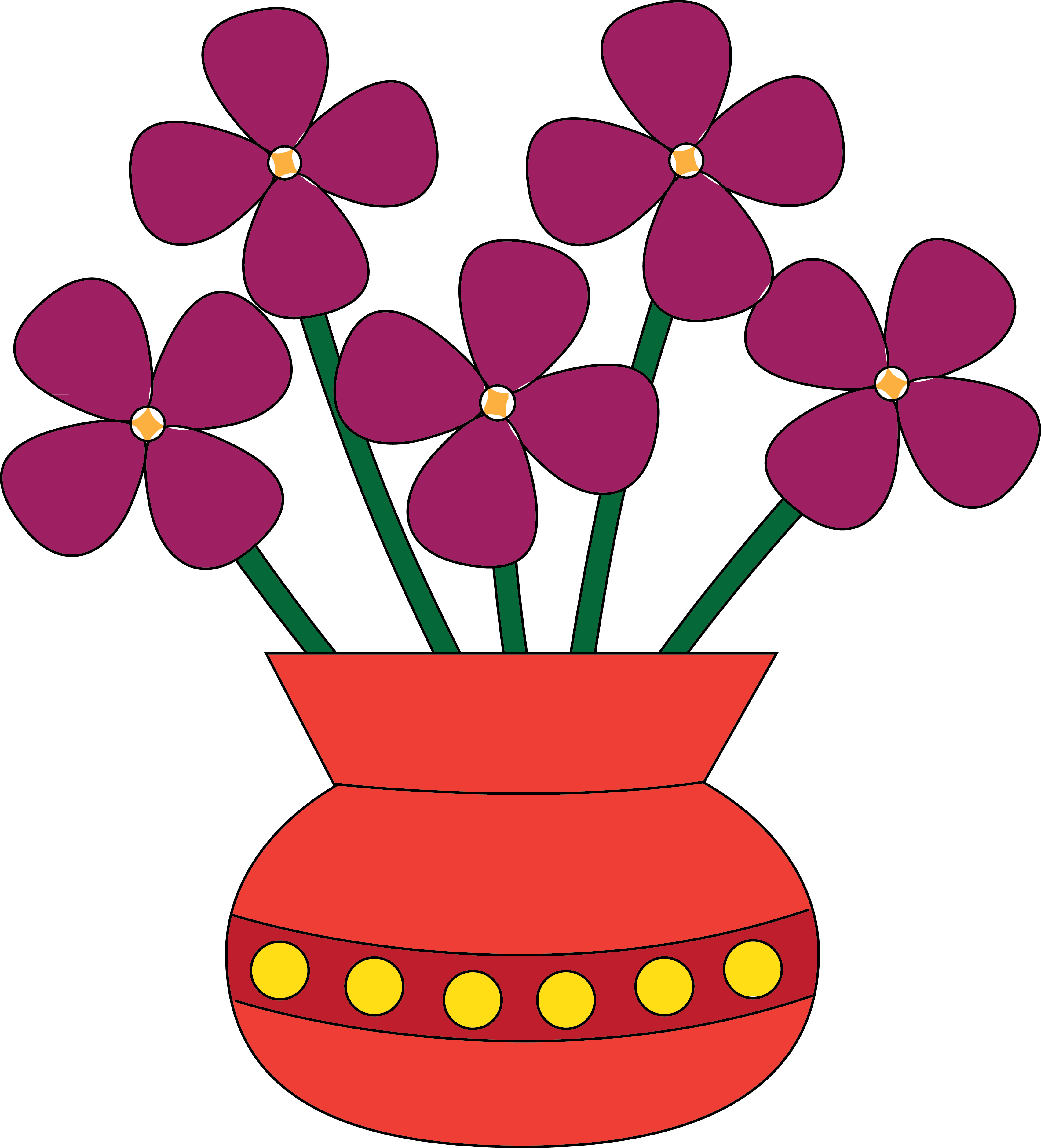 Vase Clipart Black And White - Free Clipart Images