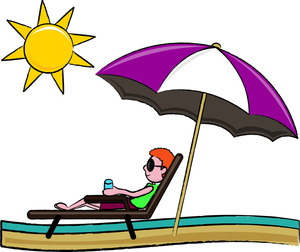 Vacation Clipart Image - Man Relaxing on a Chase Lounge Chair ...