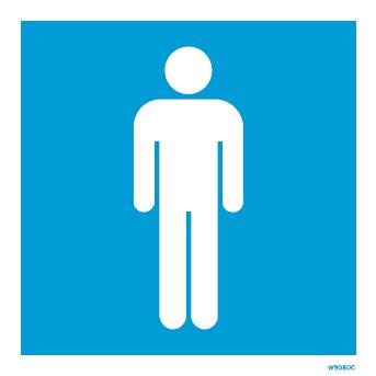 W9080) Rigid PVC Blue Gents Toilet sign