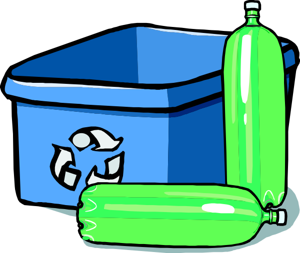 Recycling Bin And Bottles Clip Art - vector clip art ...