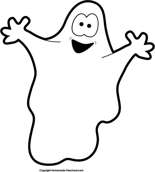 Boy ghost clipart black and white