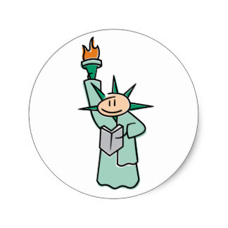 Cartoon Statue Of Liberty Stickers | Zazzle