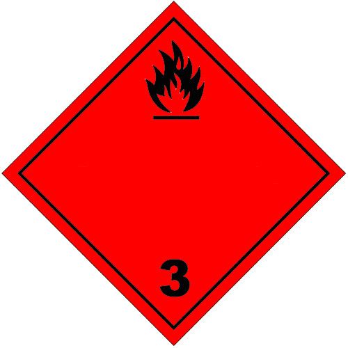 Placard Class 3 Int'l Wordless - Flammable Liquids