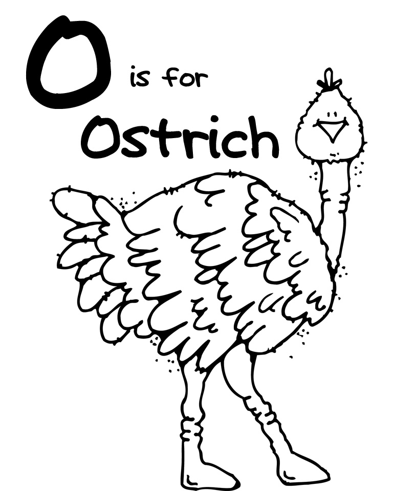 Ostrich Black And White Clipart