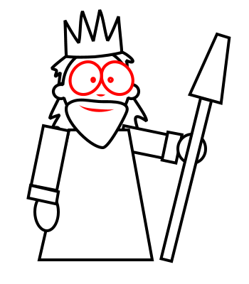Drawing a cartoon king