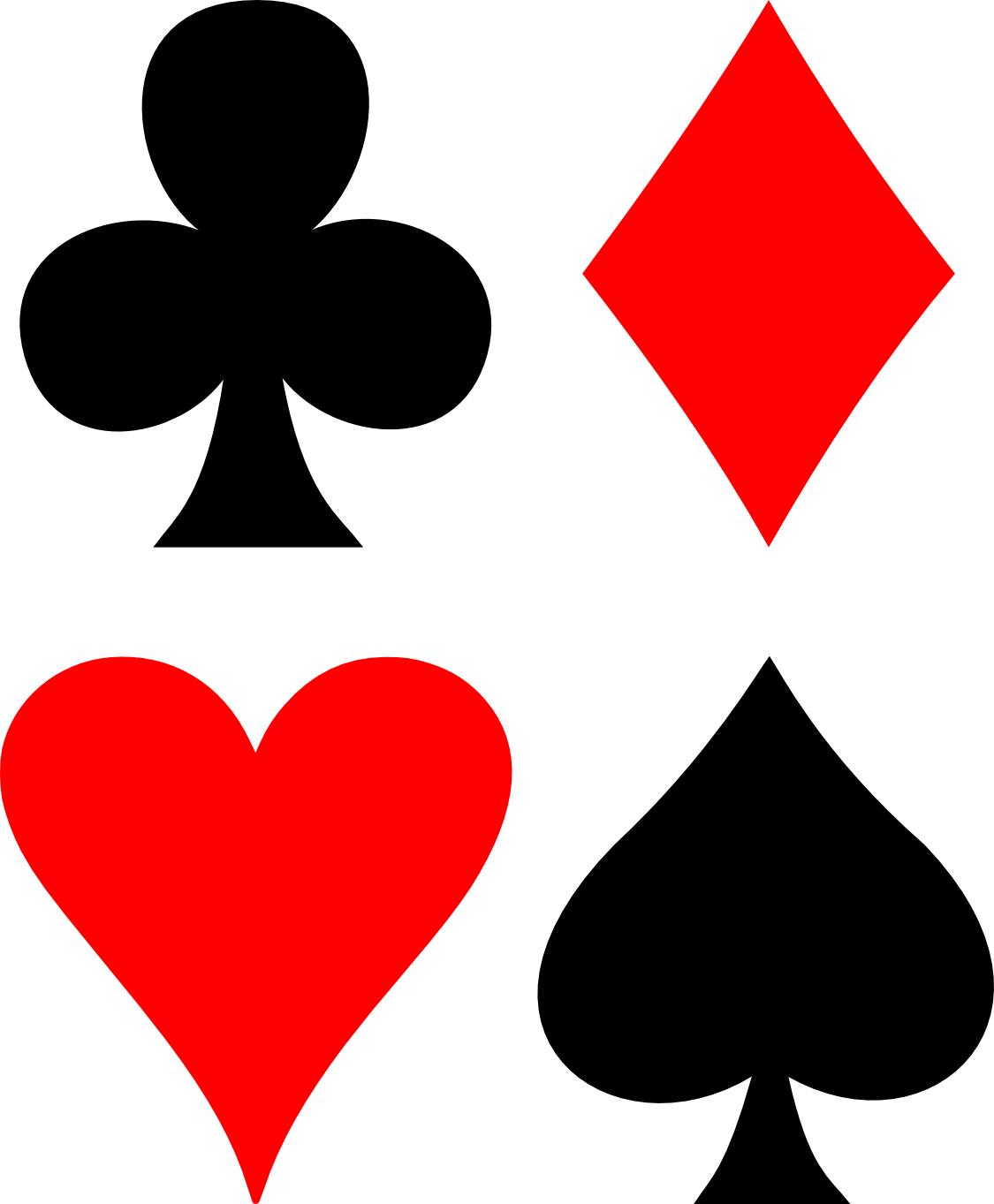 Playing Card Suit Symbols PNG | PNG Mart