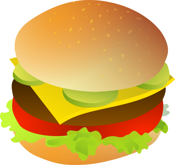 Burger And Chips Clipart