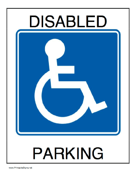 Printable Disabled Parking Sign