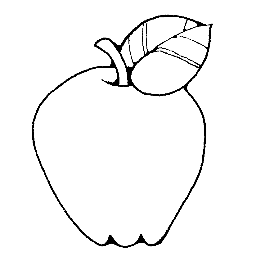 Apple Black And White Clipart