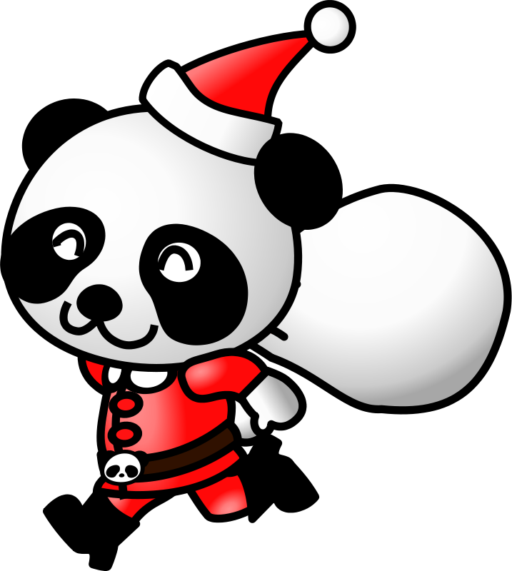 Christmas Panda Bears Clipart