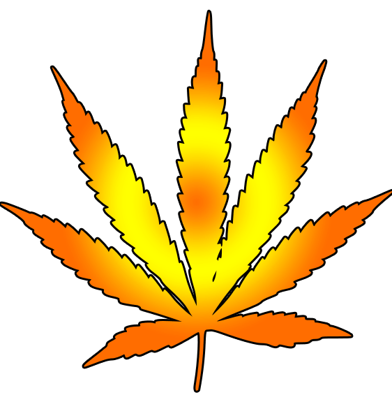 Orange Marijuana Leaf Clipart
