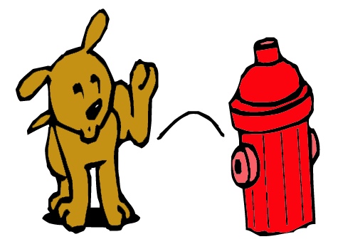 Dog and fire hydrant clipart