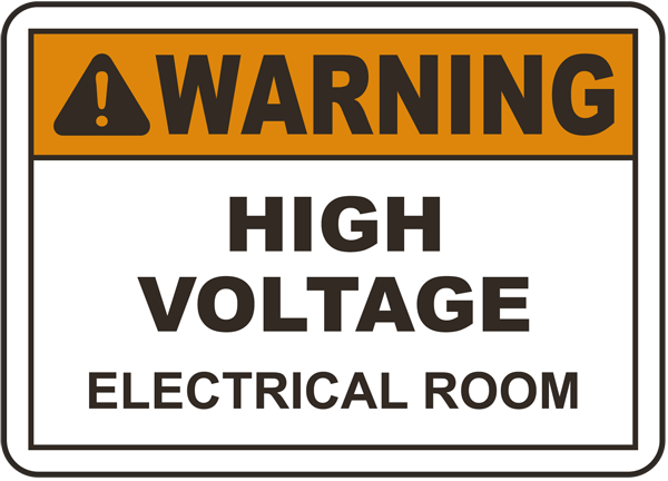 Warning Electrical Room Label E3445L - by SafetySign.com