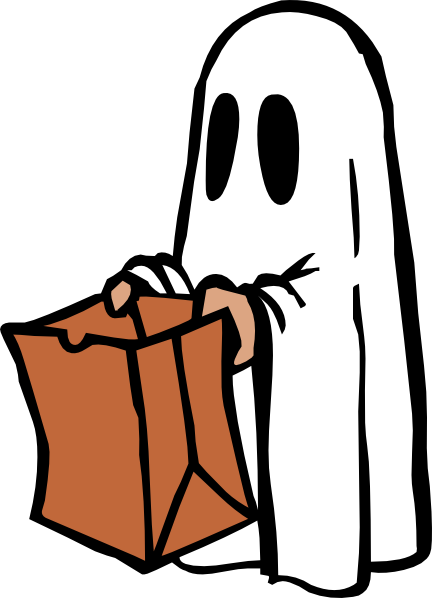 Ghost With Bag Colour clip art - vector clip art online, royalty ...