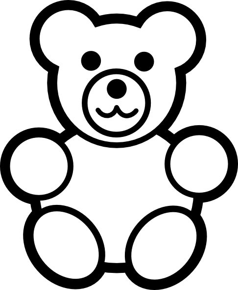 Circle Teddy Bear Black And White Clip Art - vector ...