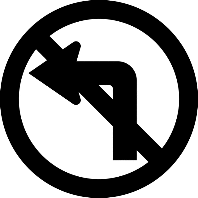 No Left Turn, Silhouette | ClipArt ETC