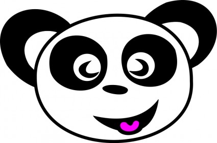 Happy Panda Face Free Vector