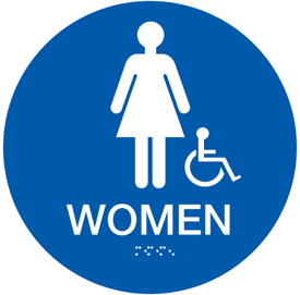 California Code ADA Womens Rest Room Signs - Blue