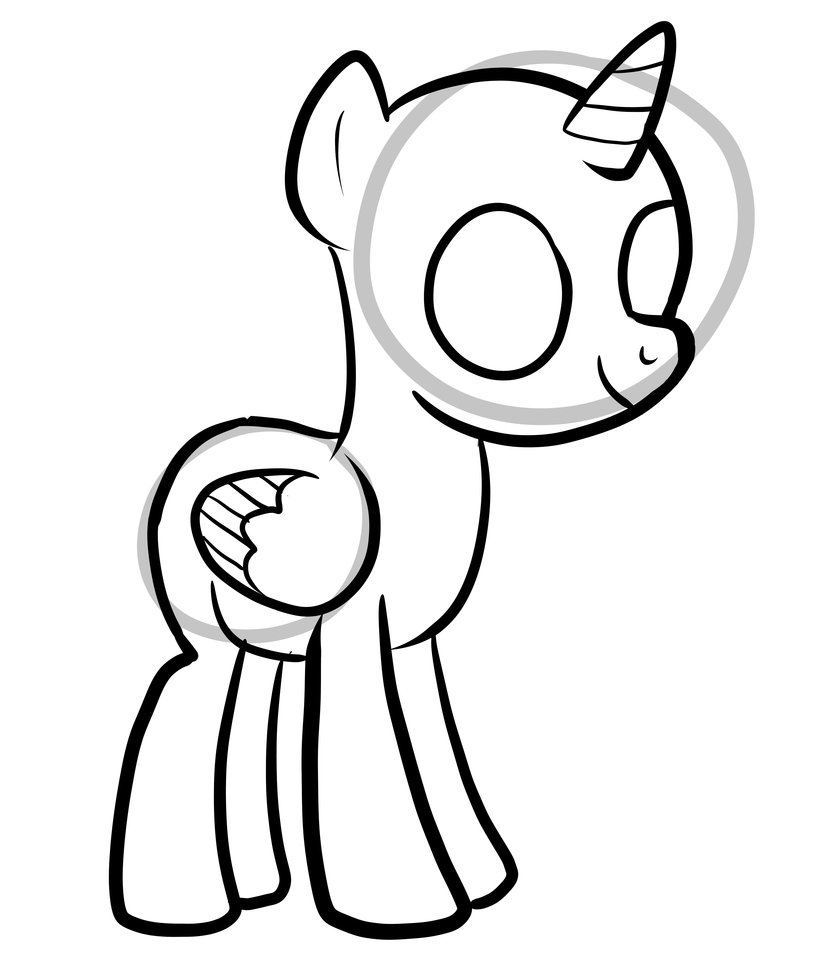 My Little Pony Body Outline Sketch Coloring Page