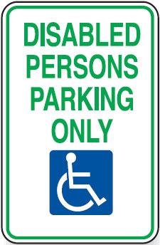 Disabled Signs - Disabled Persons Parking Only W/Picto ...