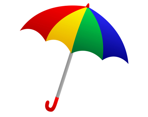 Rainbow Color Umbrella Vector free vector clipart icon design for ...