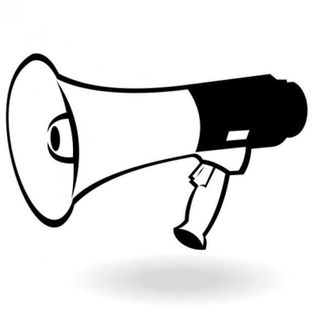 Flat portable megaphone line art illustration Vector | Free Download