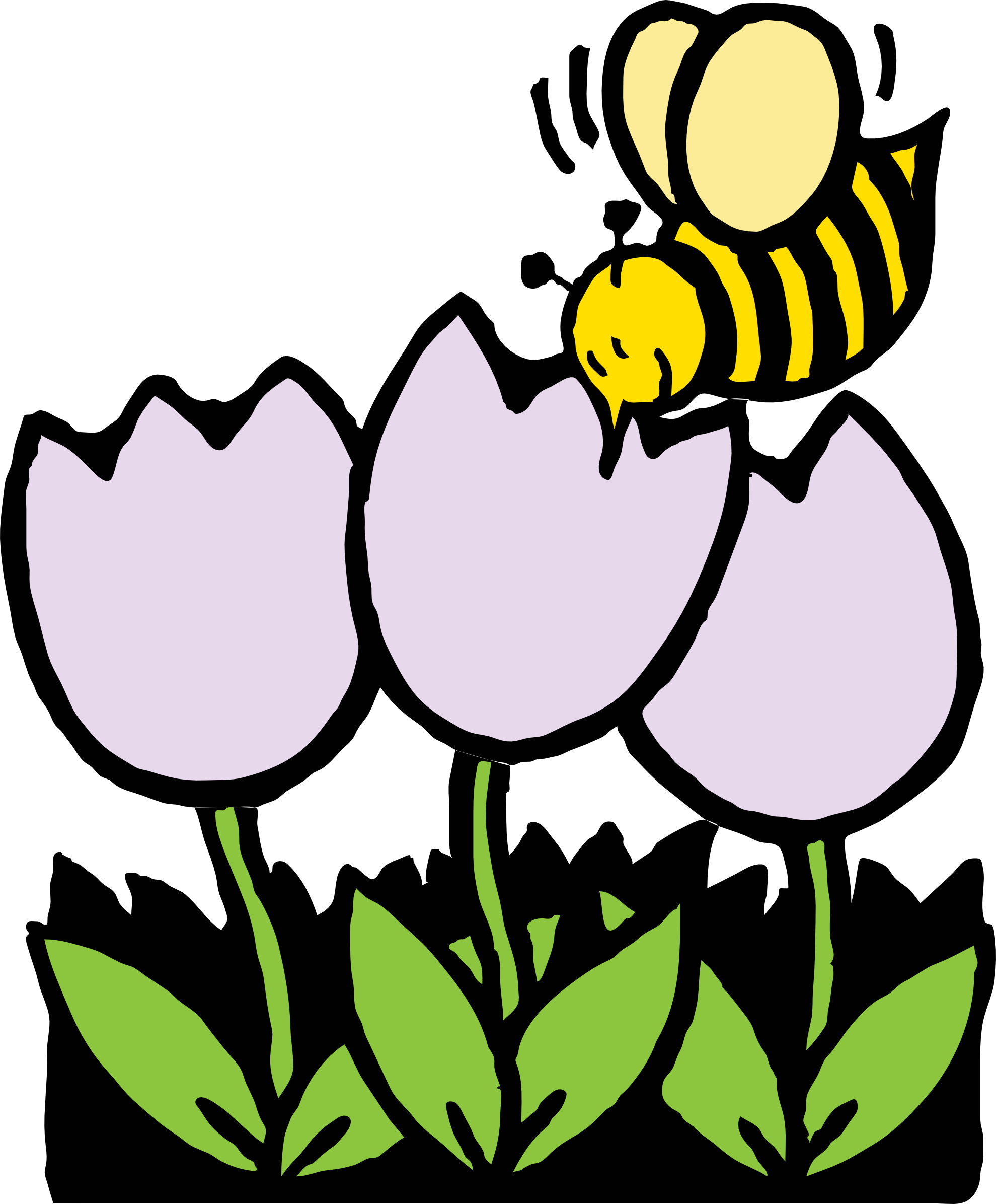 Bee pollination clipart