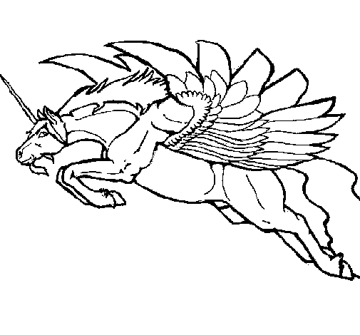 Coloring page Winged unicorn to color online - Coloringcrew.