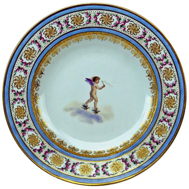 Plate Imperial Viennese Porcelain Winged Cherub Vintage, Dated ...