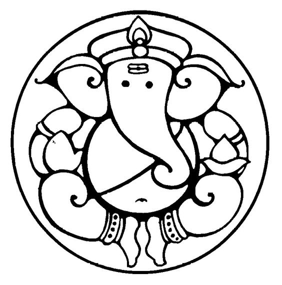 Ganesh clip art black white