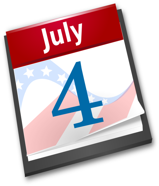 July Calendar Clipart