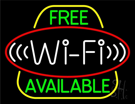 Green Free Wifi Available Block 2 Neon Sign | Wifi Spot Neon Signs ...