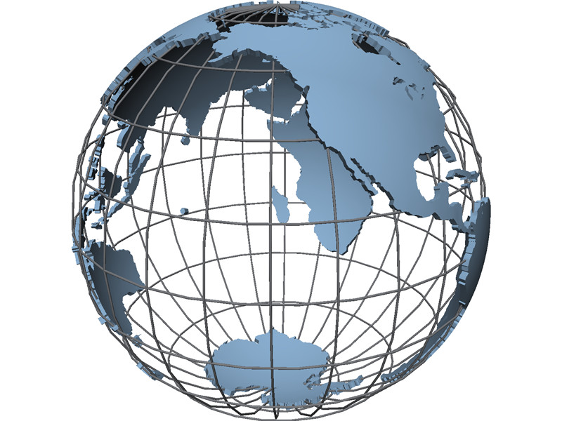 simplified globe 3d model