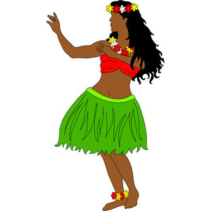 Hawaiian hula girl clipart