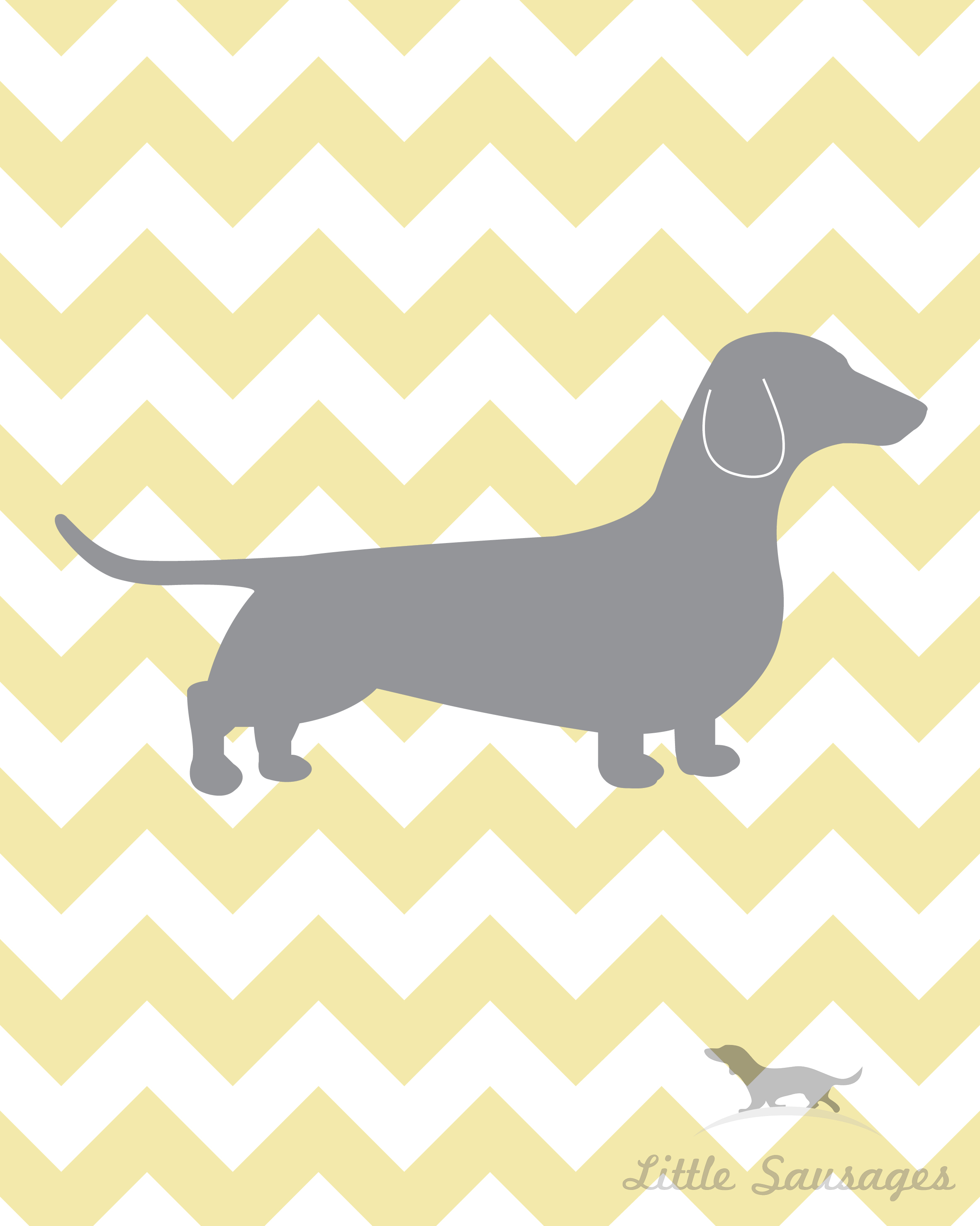 Dachshund chevron print | little sausages