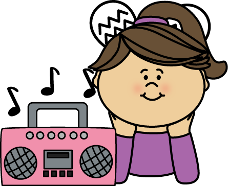 Listening to music clip art