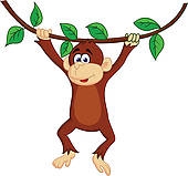 Monkey In A Tree Clipart