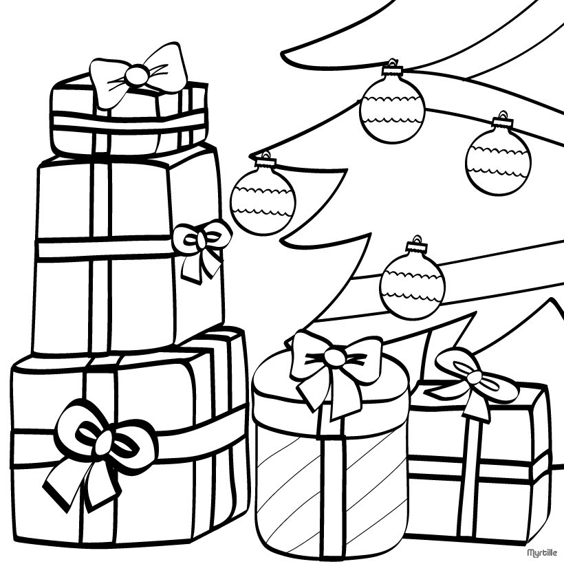 How to Draw a Christmas Tree with Gifts & Presents Under it - How