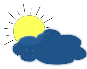 Sun Behind Cloud With Rain Clipart