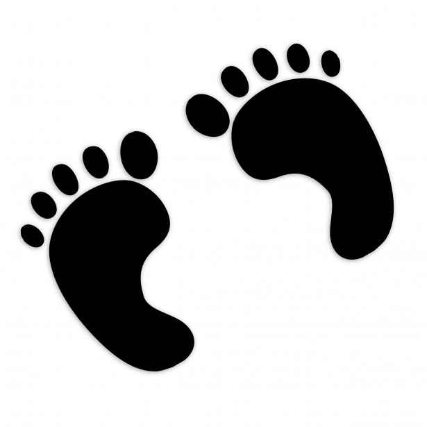 Baby Footprint Clipart In Black And White