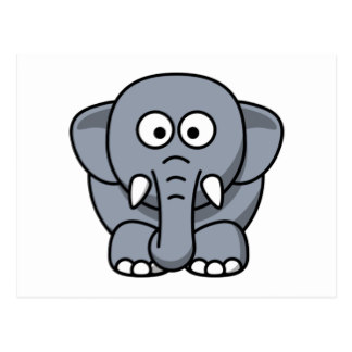 Cute Cartoon Elephant Postcards | Zazzle