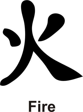 Kanji Symbol for Fire Decal...