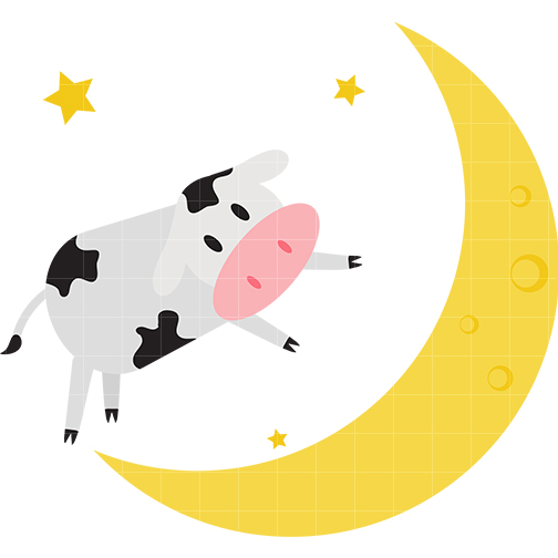 Cow Over Moon Clipart