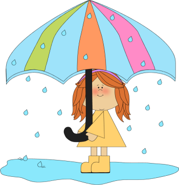 Child with umbrella clipart