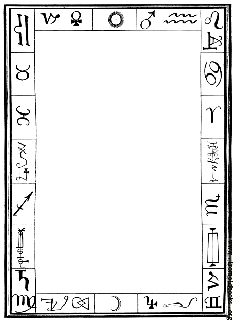 Full Page Border With Alchemical And Zodiacal Symbols and Signs ...