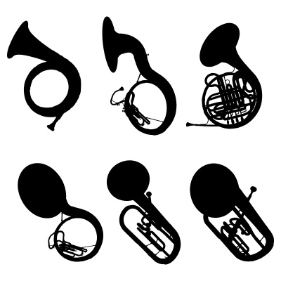 6 Saxophone Silhouettes, Free Black Music Vector Graphics | Just ...